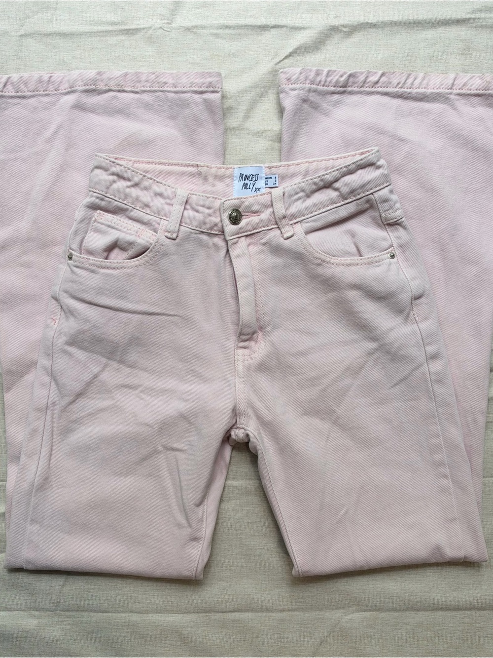 Princess Polly Light Pink Women's Flare Jeans